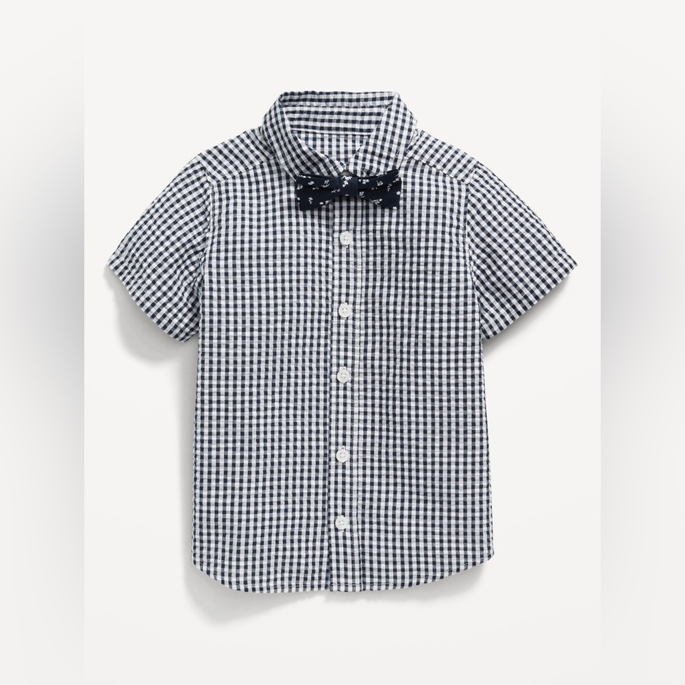 Old Navy Short-Sleeve Printed Shirt & Bow-Tie Set for Toddler Boys Size 18-24m